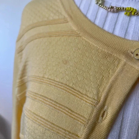 Vintage Charter Club Yellow Cardigan - M - Picture 5 of 6